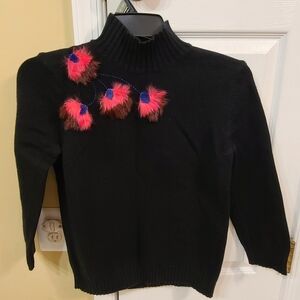 Unique Sweater With Rabbit Fur Decoration